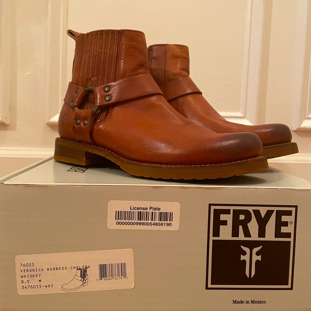 Frye Veronica Harness Chelsea Whiskey Boots